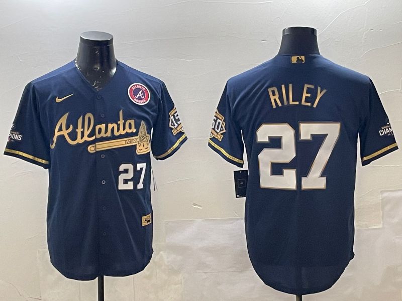 Men Atlanta Braves #27 Riley Black Gold Game 2025 Nike MLB Jersey style 2->atlanta braves->MLB Jersey